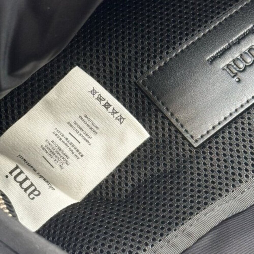 🆕 AMI PARIS 🧿 NWOT Black Ami De Coeur Nylon & Leather Backpack - Picture 15 of 16